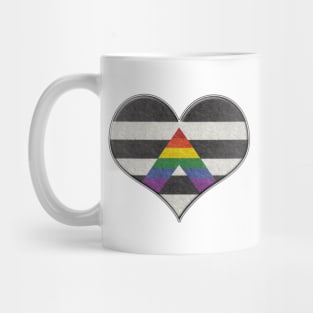 Large LGBT Ally Pride Flag Colored Heart with Ace Symbol Mug